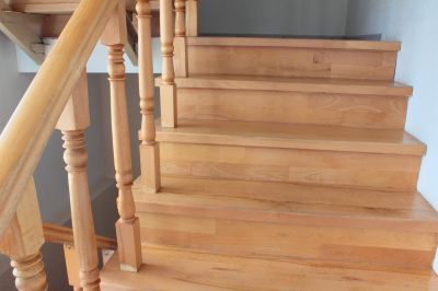 Wood Stairs with Railing